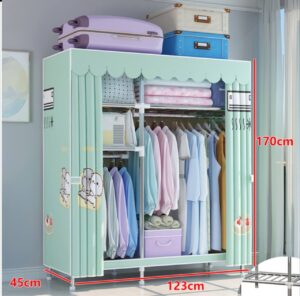 123CM Long Modern Design Folding Canvas Clothes Cabinet Wardrobe for Kids Closet Portable Simple And Foldable(Colour and Design varies)