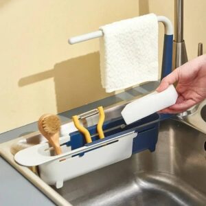 Telescopic Sink Rack Holder Expandable Storage Drain Basket