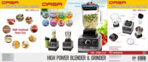 Qasa HI POWER BLENDER 2.0L 1500W with a 800ml stainless GRINDER and 750ml portable to-go cup QBL-8008 pro4