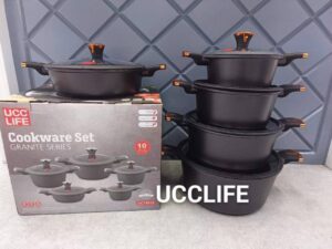 UCC LIFE Granite Die Cast Iron Pot Set Cookware