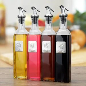 500ml Glass Oil Control Dispenser Bottle – Leak-Proof with Pour Spout