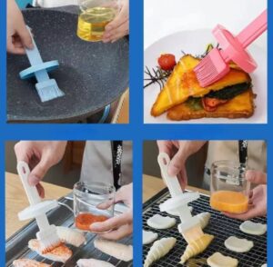 1pc Portable Multi-function Oil Brush with Silicone and Nylon Tips for Cooking Bbq and Pastry Easy to Clean and Lightweight for Outdoor Use