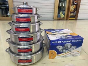6Pcs Quality Set Of Die Cast Aluminium Pots With Lids