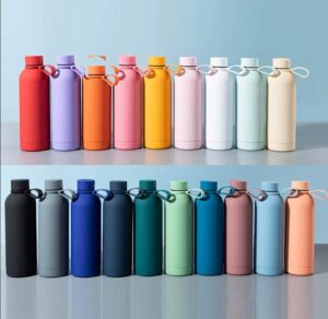 17oz 500ml Custom Stainless Steel Vacuum Thermos Bottle Outdoor Sports Water Bottle Travel With Rubber Paint