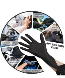 Nitrile Black Gloves 4-mil, Latex-Free, Powder-Free, Food-Safe