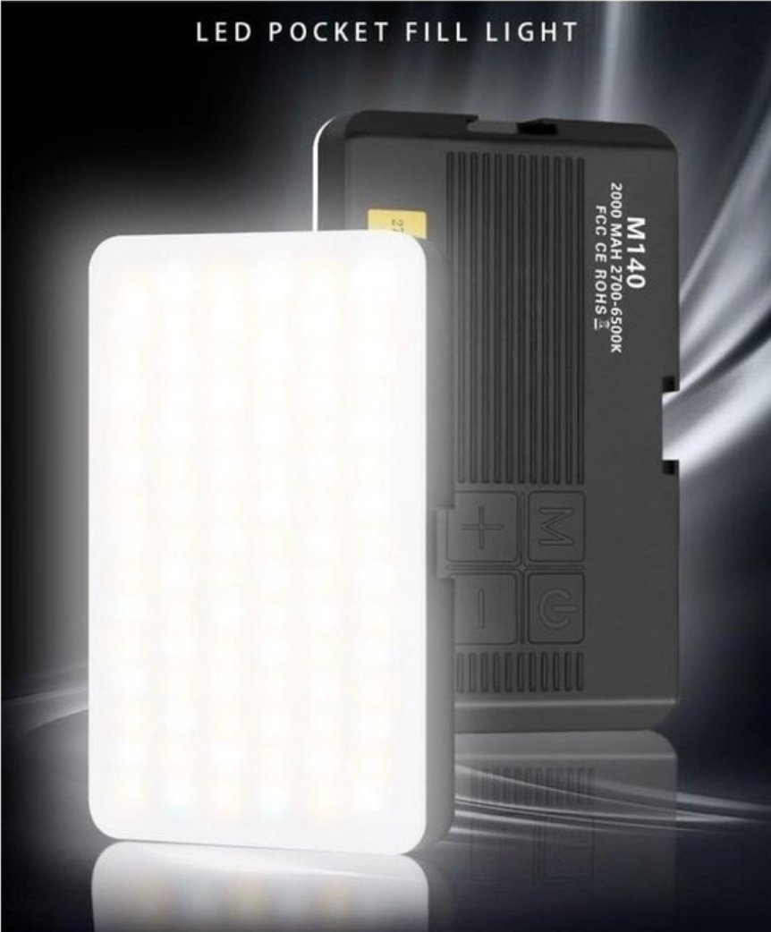 M140 Pocket Fill Light Dimmable 2700-6500k 2000mAh Portable LED Video Light