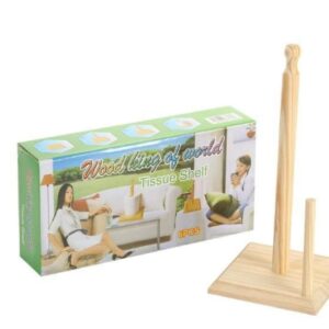 Countertop Wooden Paper Towel Holder Stand