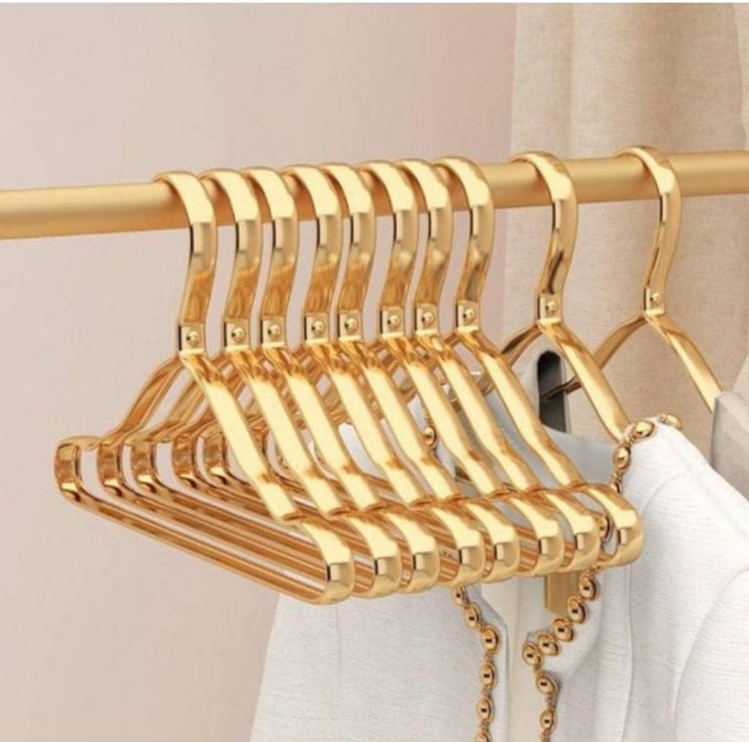 10pcs Aluminum Alloy Luxury Gold Hangers