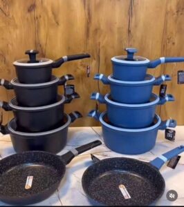 High Quality UCC LIFE Quality Granite Cookware Set-Blue