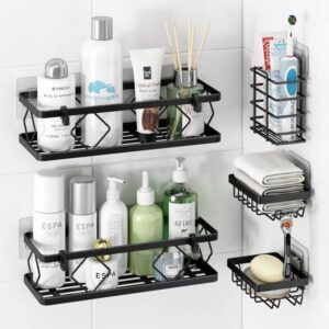 5in1 Bathroom Storage Rack - Wall Mount Toilet Candy Shelf Non Punching