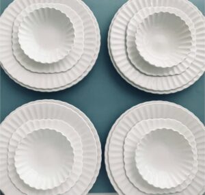 12-Pcs Dinnerware Set Off-White/Light Grey