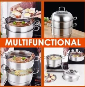 FLANEK" brand 30cm 3-in-1 stainless steel steamer pot
