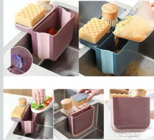 Kitchen Sink Telescopic Drain Basket, Dry And Wet Separation Trash Can, Hanging Sink Trash Can with Suction Cup, Multipurpose Sink Drainer Basket