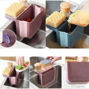 Kitchen Sink Telescopic Drain Basket, Dry And Wet Separation Trash Can, Hanging Sink Trash Can with Suction Cup, Multipurpose Sink Drainer Basket
