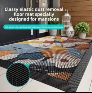 43 x 76cm Floral/Leaves Pattern Elastic Nylon Entrance Door Mat,Foot Mat Anti Slip Dirt Trapping Rug For Outdoor and Indoor Use(Available Design will be Delivered)