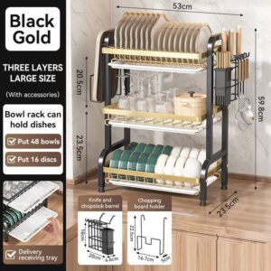 Metal Plate Rack / Dish Drainer – Sturdy And Space-saving Kitchen Organizer - 2/3layer