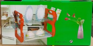 Double Layer Wooden Stainless Dish Rack/Plate Drainer