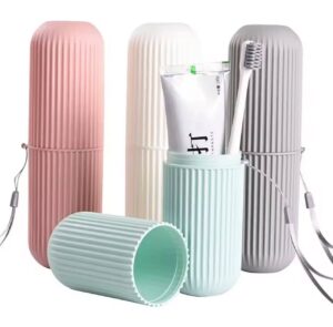 Toothbrush Travel Case, Portable Travel Toothbrush Holder Case, Toothbrush Case Set for Camping, Traveling, Home, School, Business-Random Colour