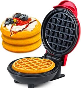Non-Stick Coating Mini Electric Waffle Maker(Round/Love Shape)