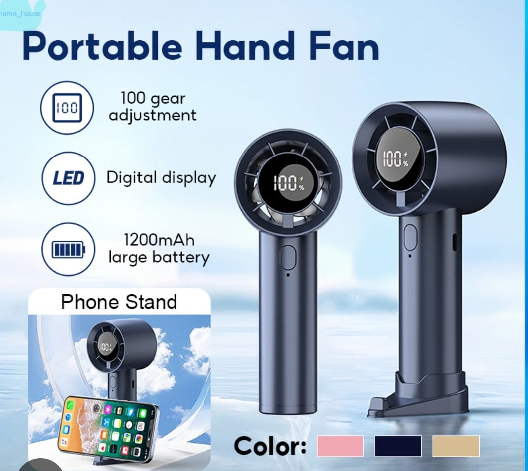 Portable Handheld Fan Speed(1-100) Adjustable Turbo Mini Fan