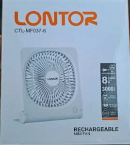 Lontor Rechargeable Mini Desk Table Fan 6inches Mf037-4