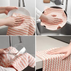 Microfiber Cleaning Cloths | Pack of 5 Pink Colour Wash Cloths (25 x 25 cm) | Highly Absorbent, Lint-Free & Streak-Free Multipurpose Towels for Kitchen, Car, Glass & Stainless Steel