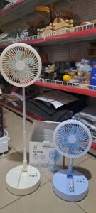 Jk-F672 Rechargeable Folding Rotating Lamp Fan-5blades