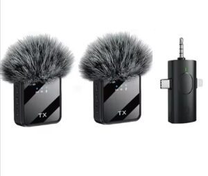 F11-2 2Mic 3 In1 Wireless Lavalier Microphone Mobile Phone Vlog Video Recording Interview Microphones Wireless Mic
