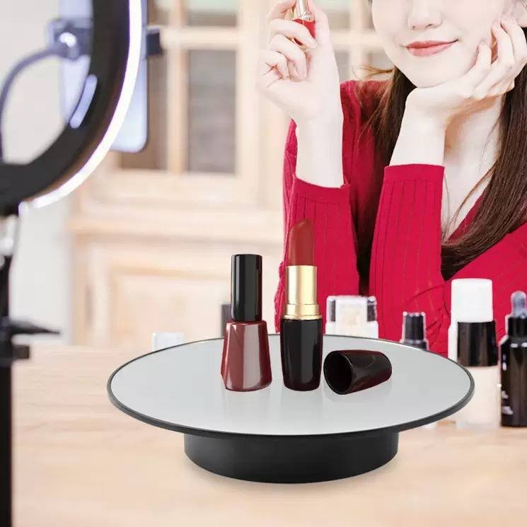 360⁰ Electric Rotating Turntable,Battery/USB Power Supply for Photography Product Shows-Black