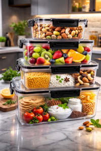 3/4 Piece Acrylic Food/Fruit Storage Container Set-Swipe for Live Pictures