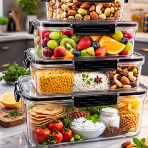 3/4 Piece Acrylic Food/Fruit Storage Container Set-Swipe for Live Pictures