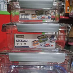 3/4 Piece borosillicate glass Food/Fruit Storage Container Set-Swipe for Live Pictures