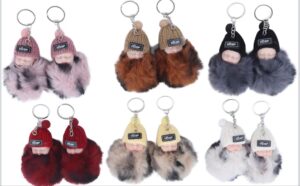 Baby Pompom Keychains, Sleeping Baby Pendant Keychain, Cute Emulation Doll Keychain-1pc