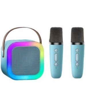 Mini Karoke Bluetooth Speaker With Two Wireless Microphone
