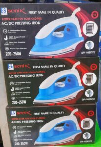 Sonik brand AC/DC pressing iron, model SPI-168DC2