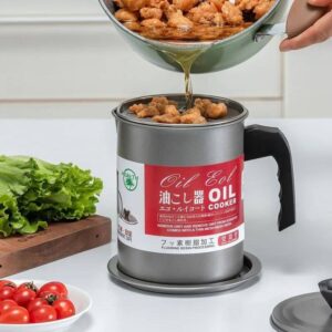 Stainless Steel Oil Filter And Storage Container with Cover - 1.7L