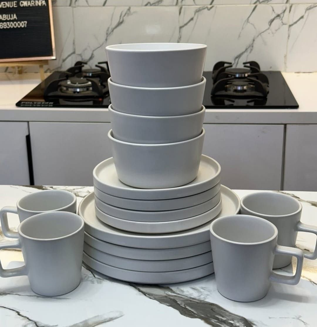 16Piece Tableware Set Vintage Ceramic Stoneware Set With Dinner&Dessert Plate,Bowl - Image 2