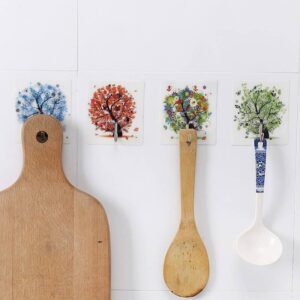Adhesive Designer Hooks Reusable Hooks/ Seamless Wall Sticky Hooks, Waterproof and Oilproof for Bathroom Kitchen and Office (Random Design Pattern)