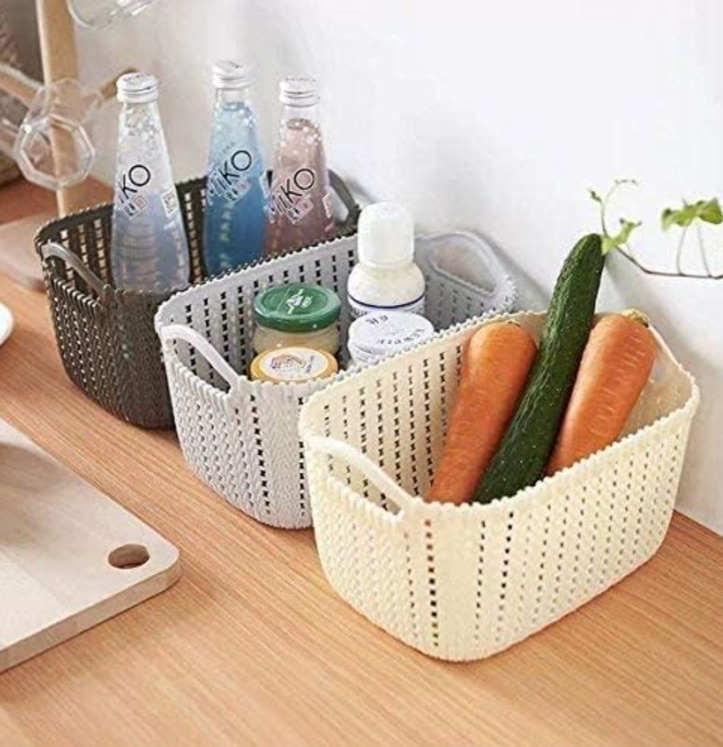 Small Multipurpose Net Basket with Handle – Heavy-Duty Mesh Storage Organizer Box for Kitchen, Fruits, Vegetables, Utensils, Cosmetics & Office | Ventilation Design - Image 2