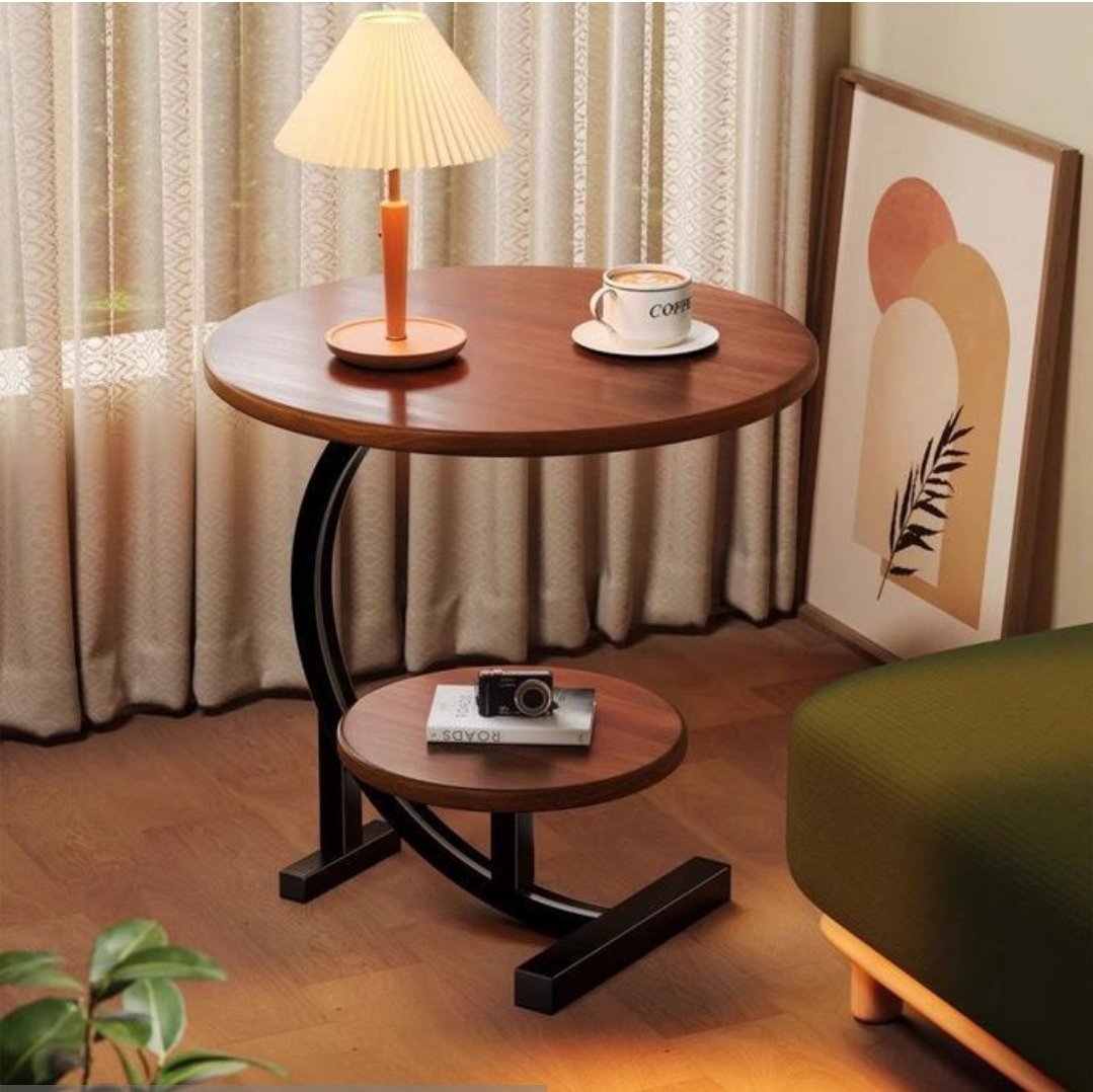 Solid Elegant 2 Layer Wooden Side Table - Image 2