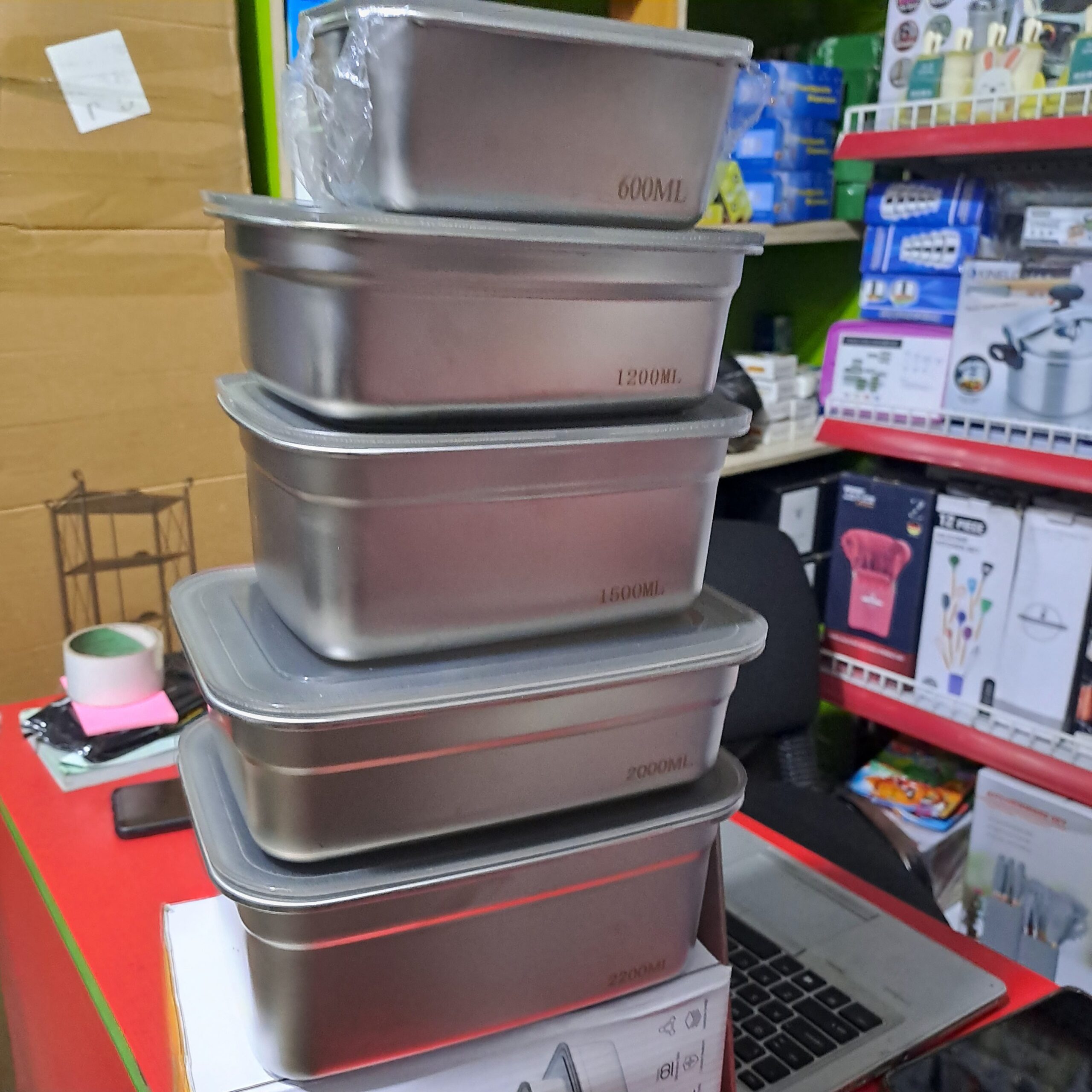 5Pcs Stainless Steel Food Storage Container Set with Vacuum Lid - Airtight & Leakproof Kitchen Organizer for Fridge, Freezer & Meal Prep Containers - Image 2