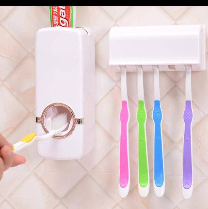 Automatic Auto Toothpaste Dispenser +Toothbrush Holder Set - Image 2