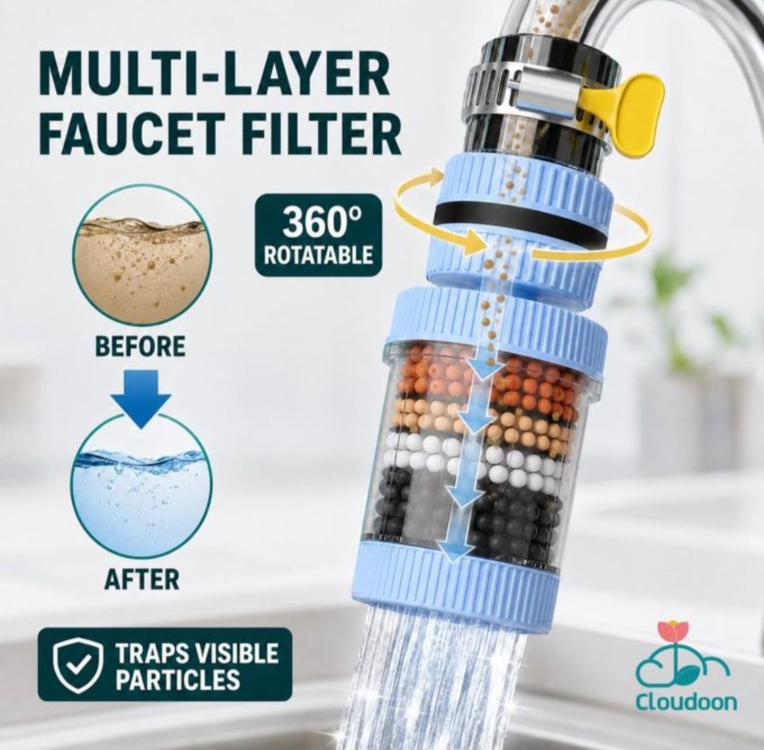 Water Filter for Kitchen Sink Faucet Purifier 6-Stage Water Filtration System